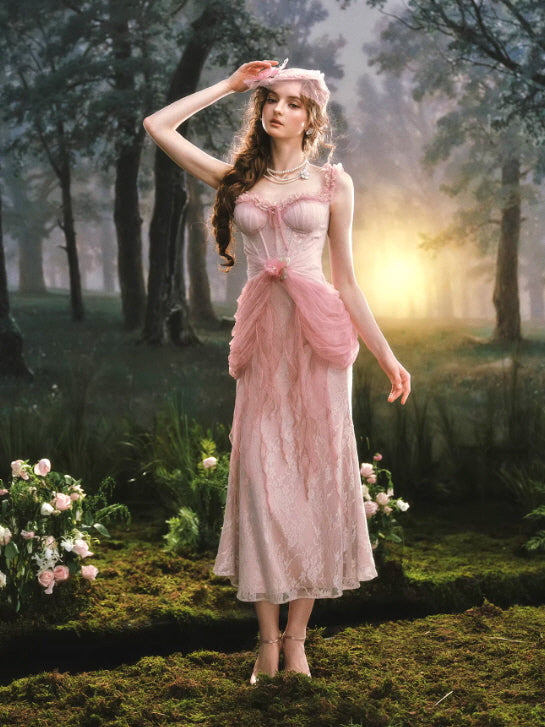 Rosy Whisper Fairy Corset Dress – Vintage Princesscore