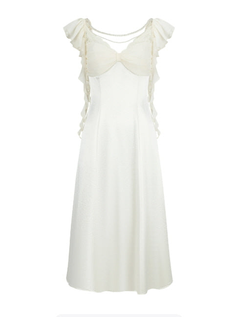 Ivory Pearl Princess Satin Dress