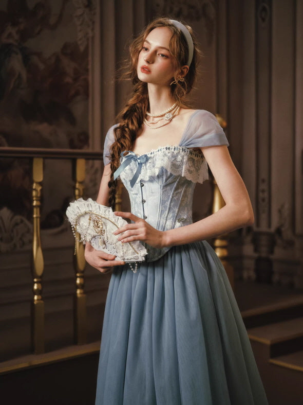 Blue Lace Ballet Corset