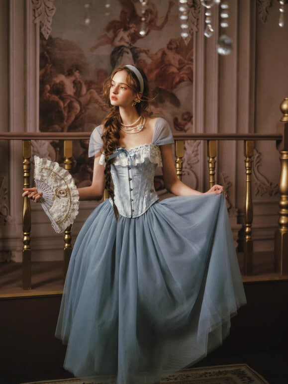 Blue Lace Ballet Corset