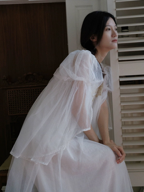 Celestial Whisper Lace Nightgown