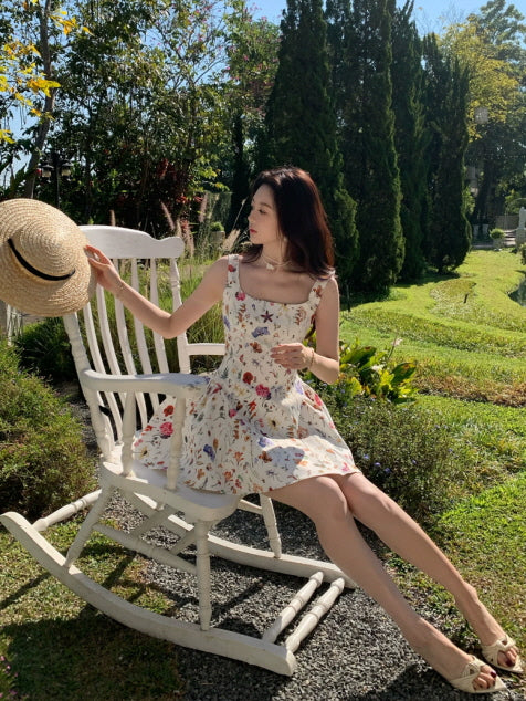 Enchanted Botanica Floral Fairycore Mini Dress