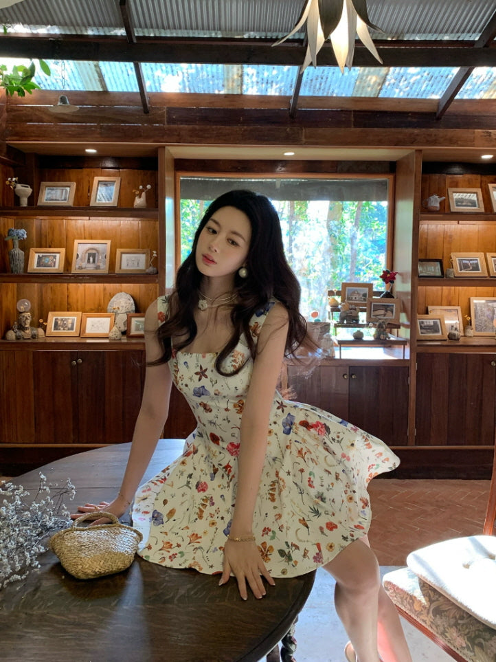 Enchanted Botanica Floral Fairycore Mini Dress