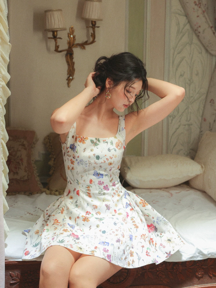 Enchanted Botanica Floral Fairycore Mini Dress
