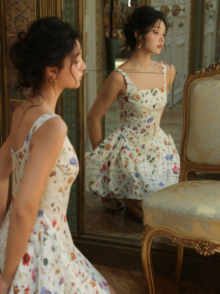 Enchanted Botanica Floral Fairycore Mini Dress