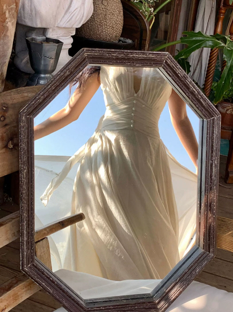 Ivory Goddess Halter Maxi Dress