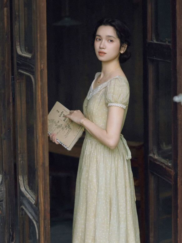 Sage Meadow Ramie Lace Dress