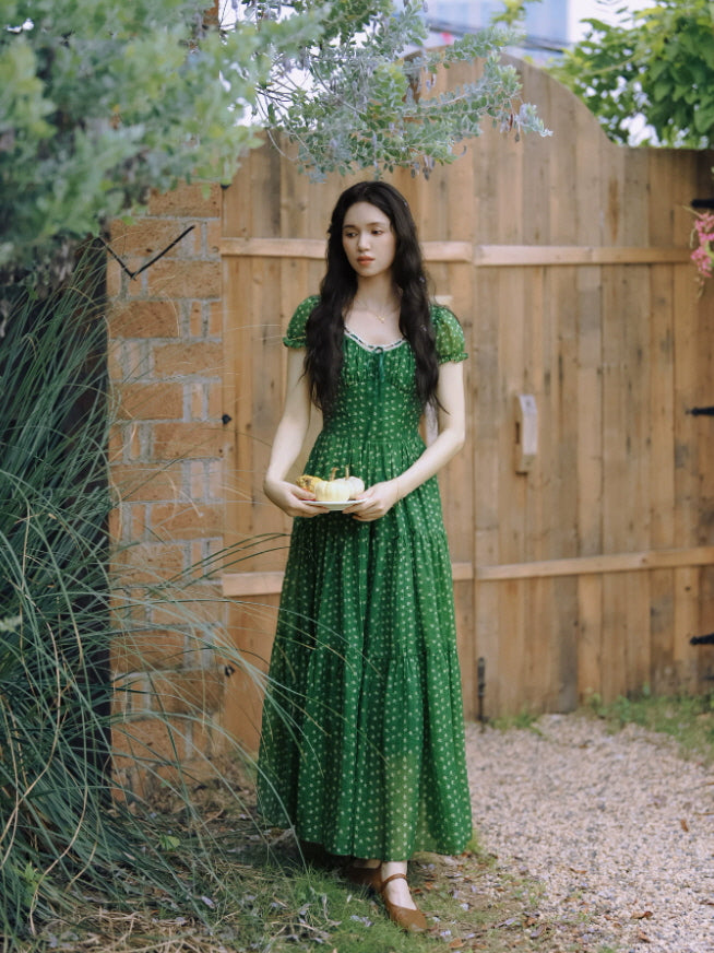Emerald Meadow Floral Maxi Dress
