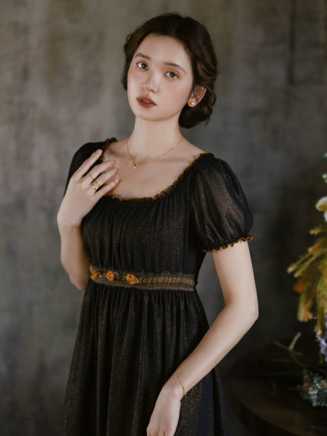 Midnight Rose Vintage Maxi Dress