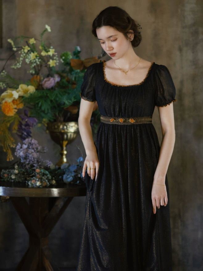 Midnight Rose Vintage Maxi Dress