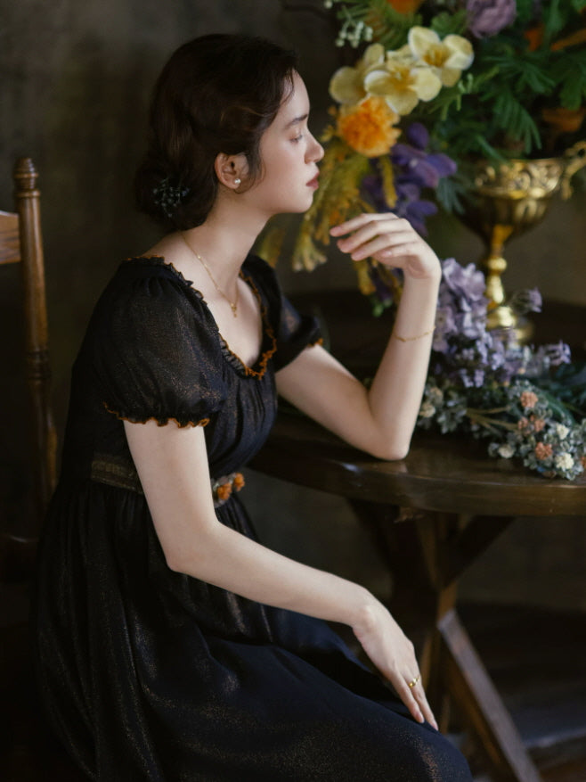 Midnight Rose Vintage Maxi Dress