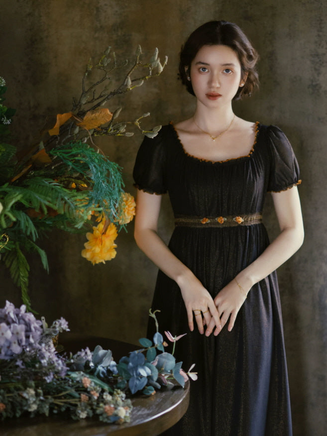 Midnight Rose Vintage Maxi Dress
