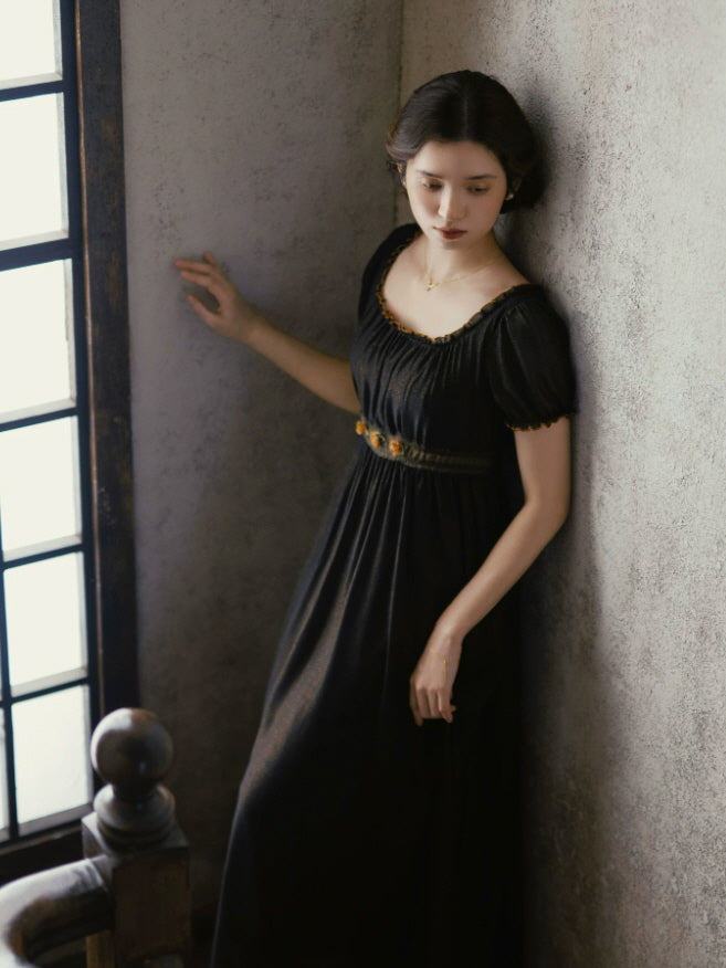 Midnight Rose Vintage Maxi Dress