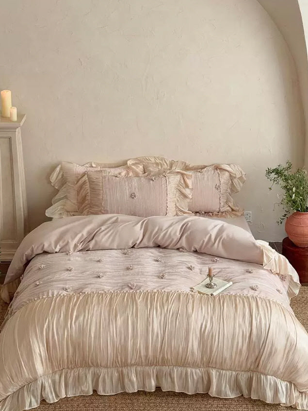 Rose Princess Ruffle Cotton Bedding Set
