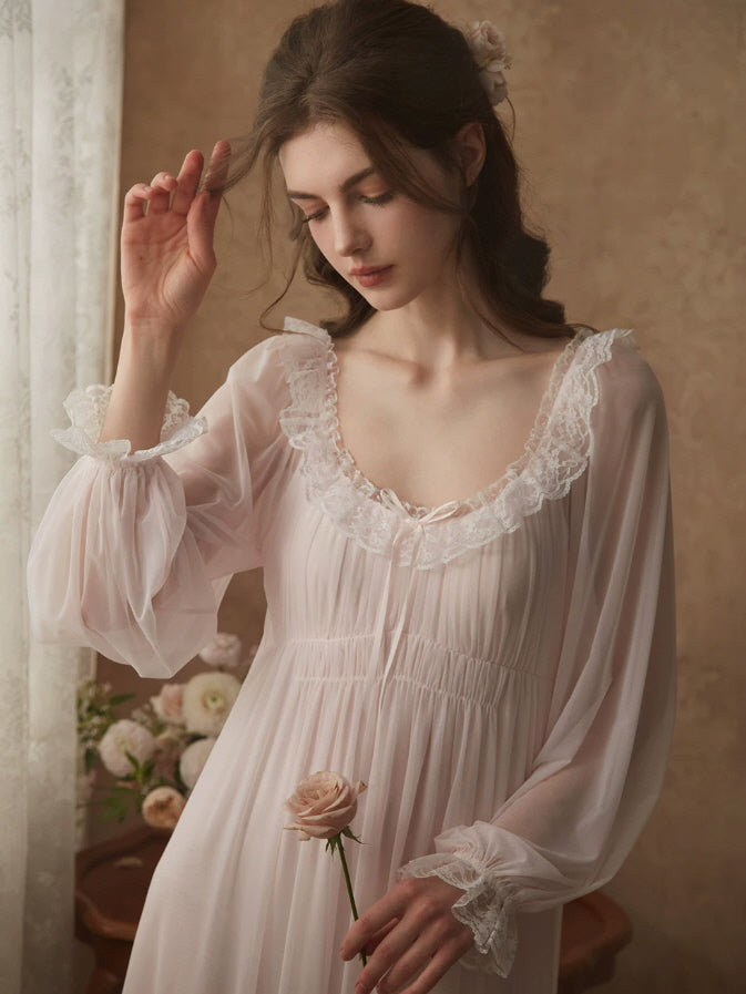 Rosewhisper Cotton Lace Nightgown