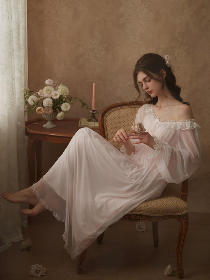 Rosewhisper Cotton Lace Nightgown