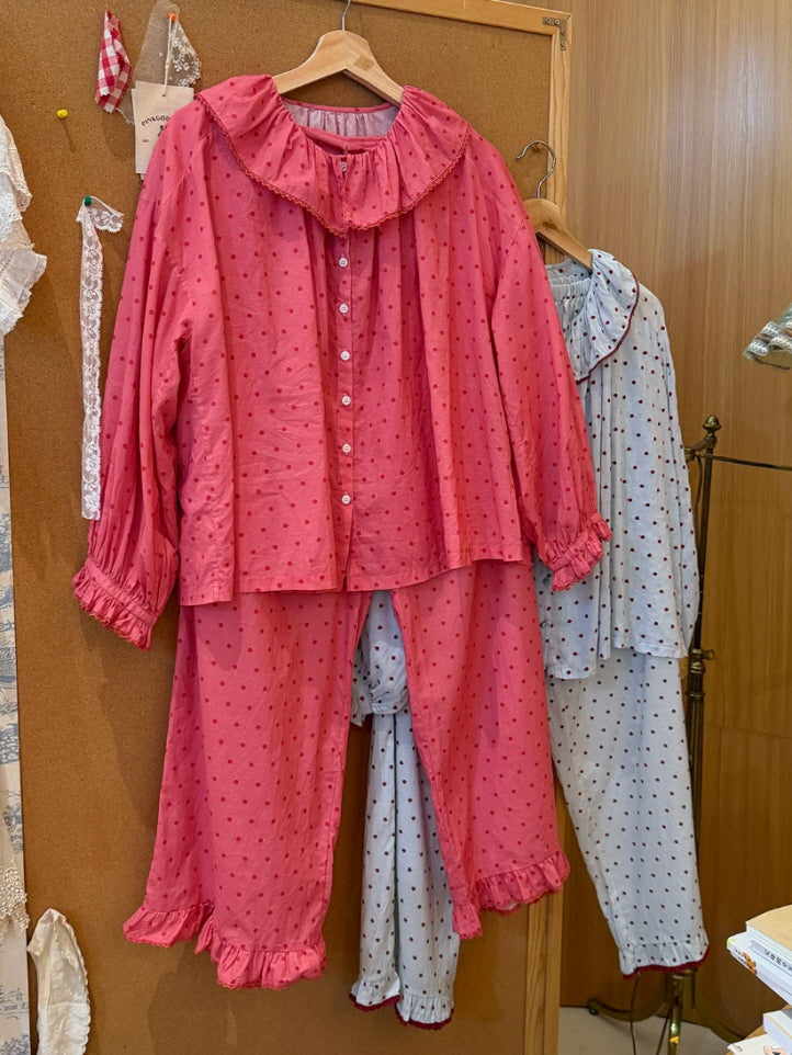 Vintage Dot Cotton Pajama Set