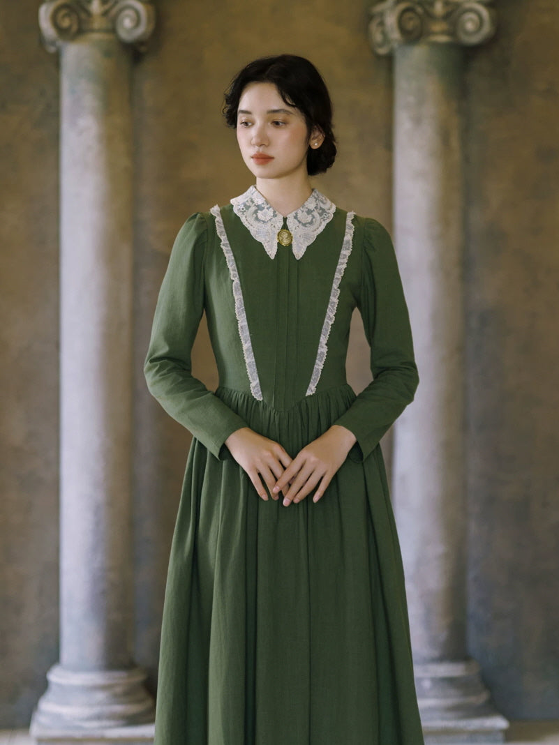 Emerald Storybook Lace Maxi Dress