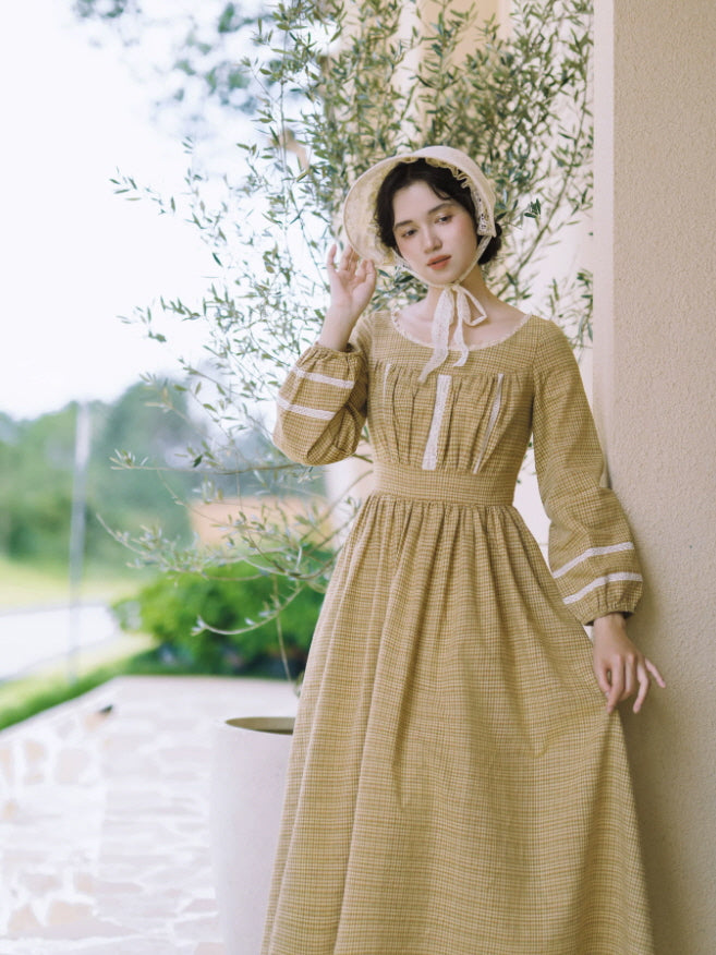 Harvest Check Lace Maxi Dress