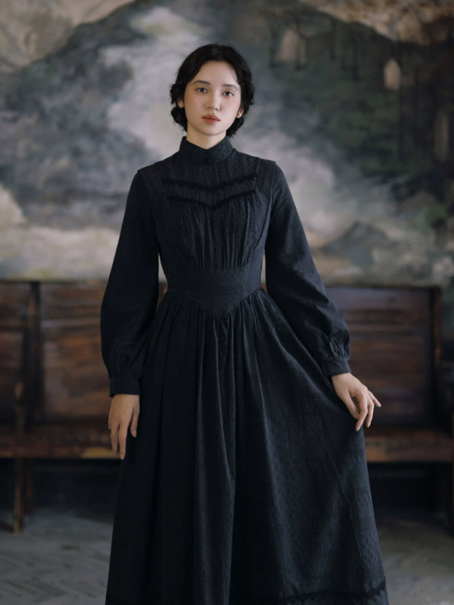 Black Manor High Neck Maxi Dress