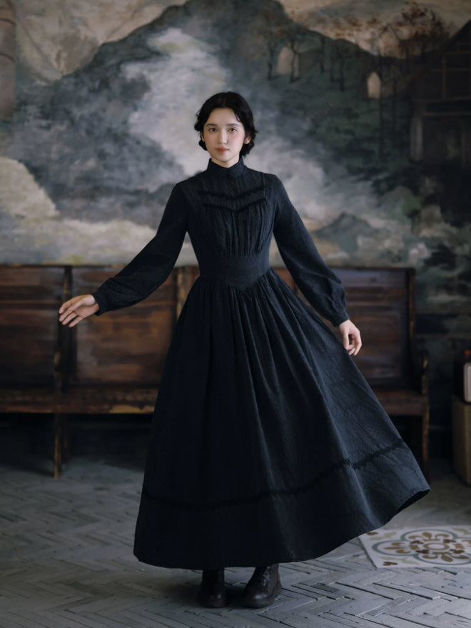 Black Manor High Neck Maxi Dress