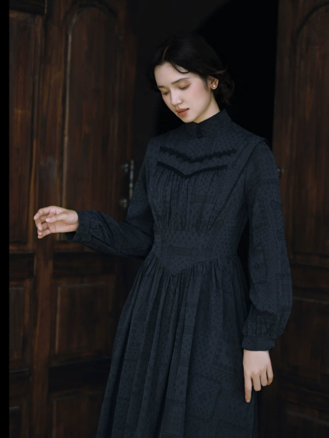 Black Manor High Neck Maxi Dress