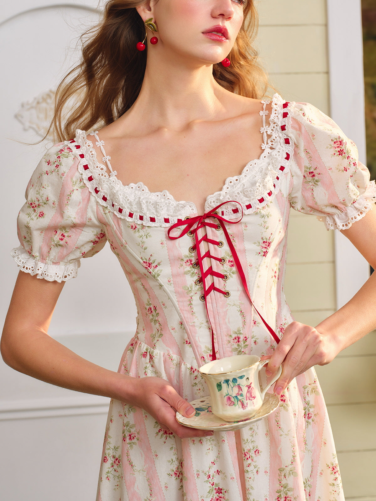 Romantic Vintage Floral Corset Dress
