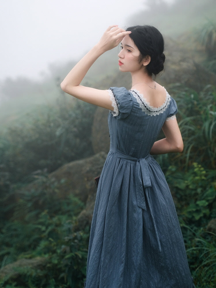 Clara's Retro Blue Elegance Dress