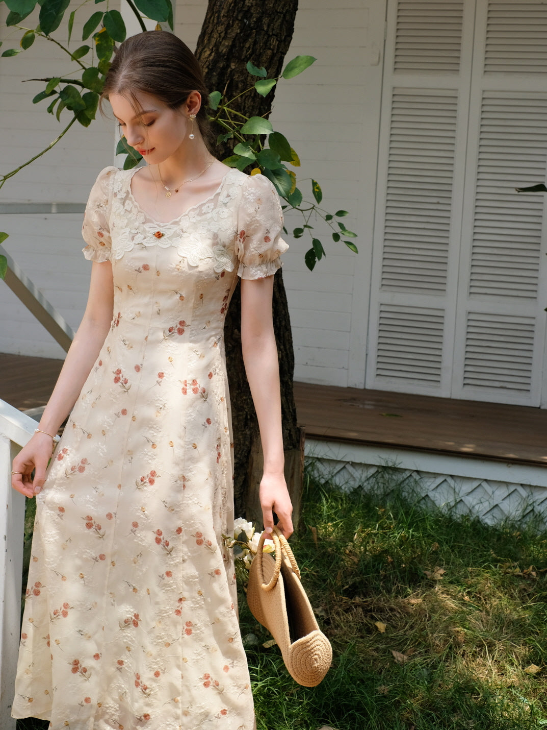 Ivory Rose Lace Summer Dress