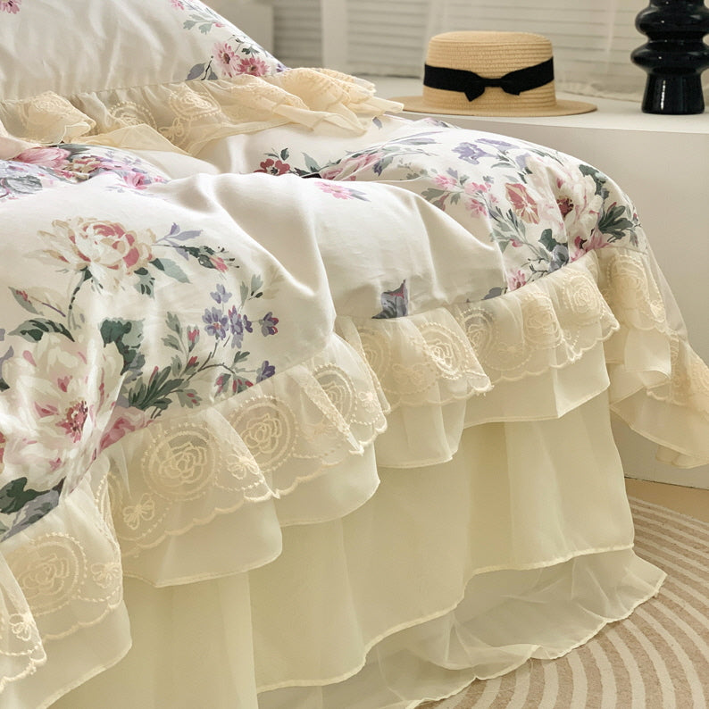 Romantic Pastoral Floral Cotton Bedding Set