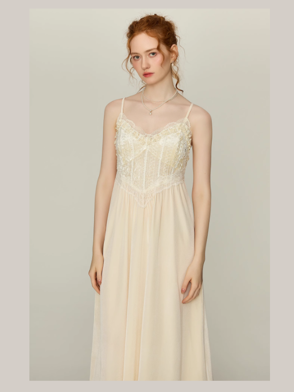 Ivory Whisper Lace Nightgown & Robe