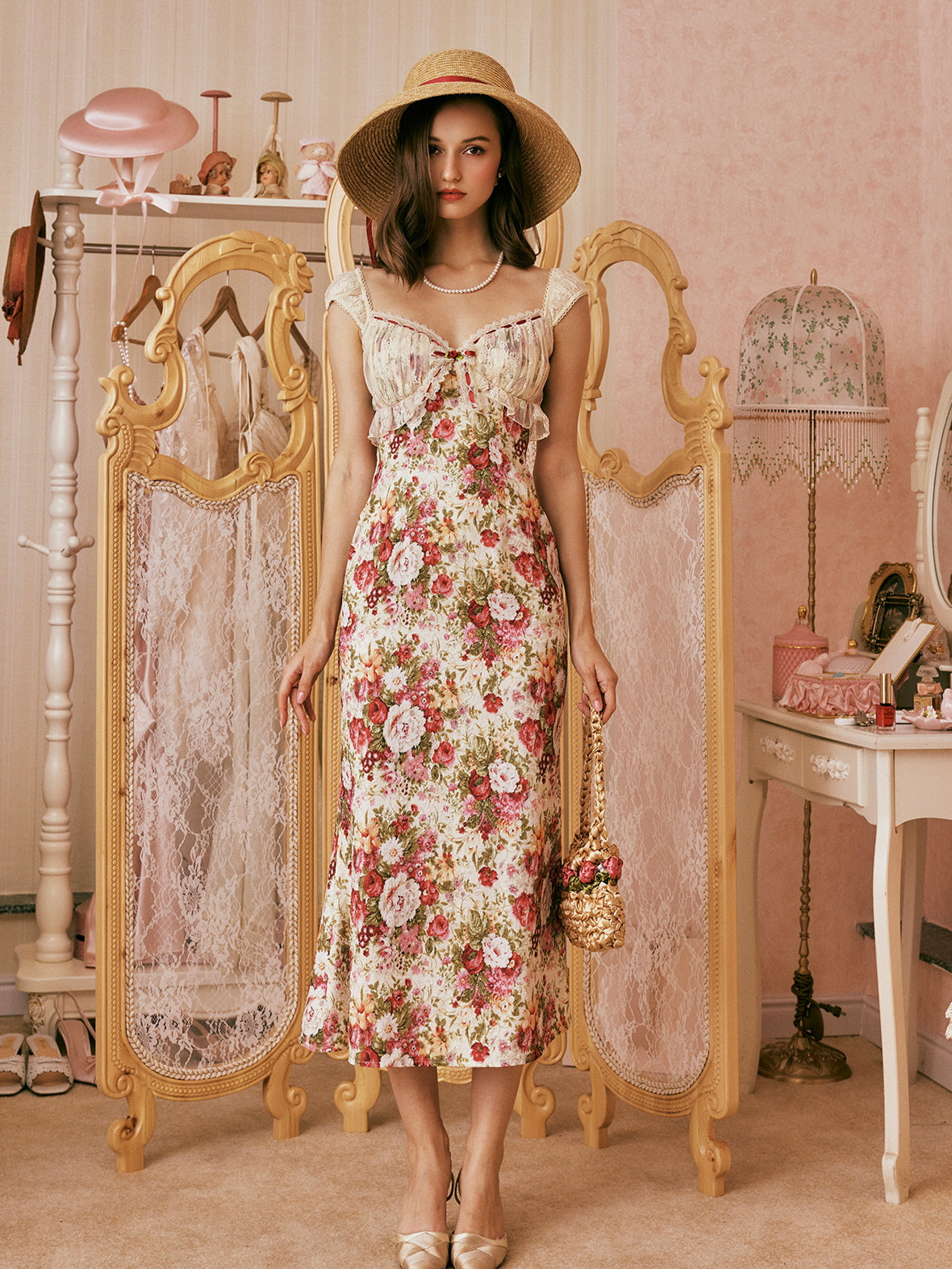 Isabella's Vintage Rose Slip Dress