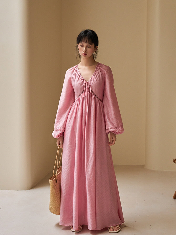 Romantic Flowing Lyocell Maxi Dress