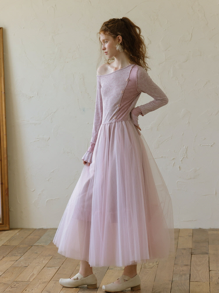 Fairycore Light Pink Tulle Dress