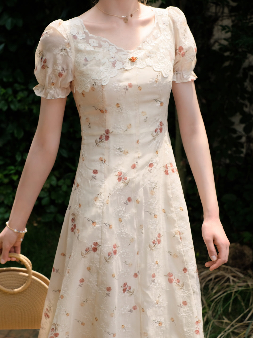 Ivory Rose Lace Summer Dress