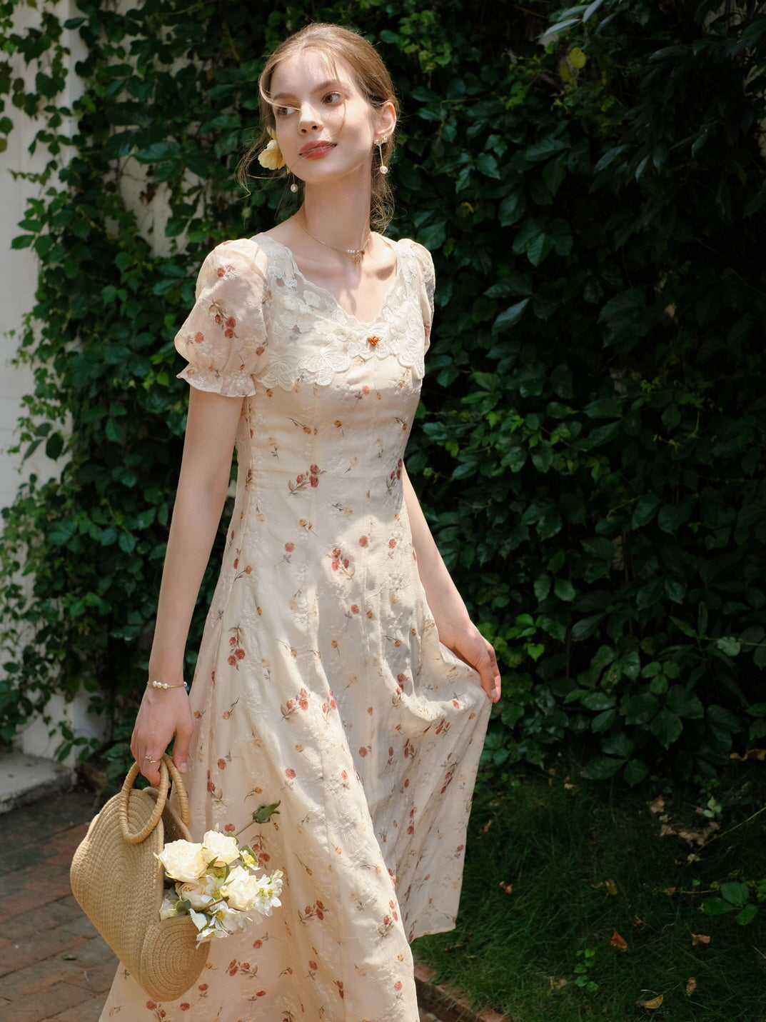 Ivory Rose Lace Summer Dress