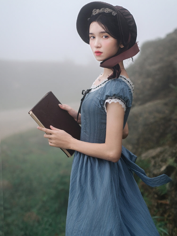 Clara's Retro Blue Elegance Dress