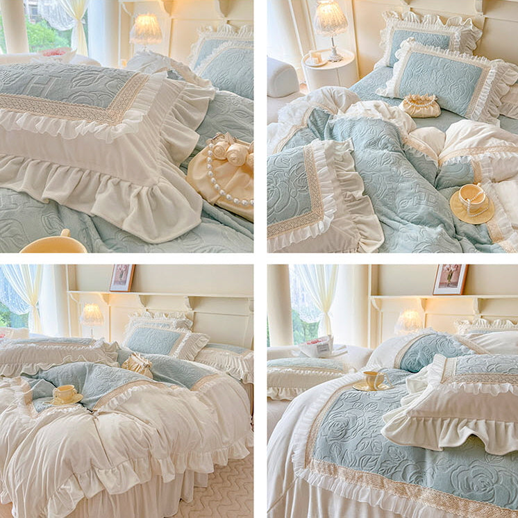 Velvet Rose Ruffle Bedding Set