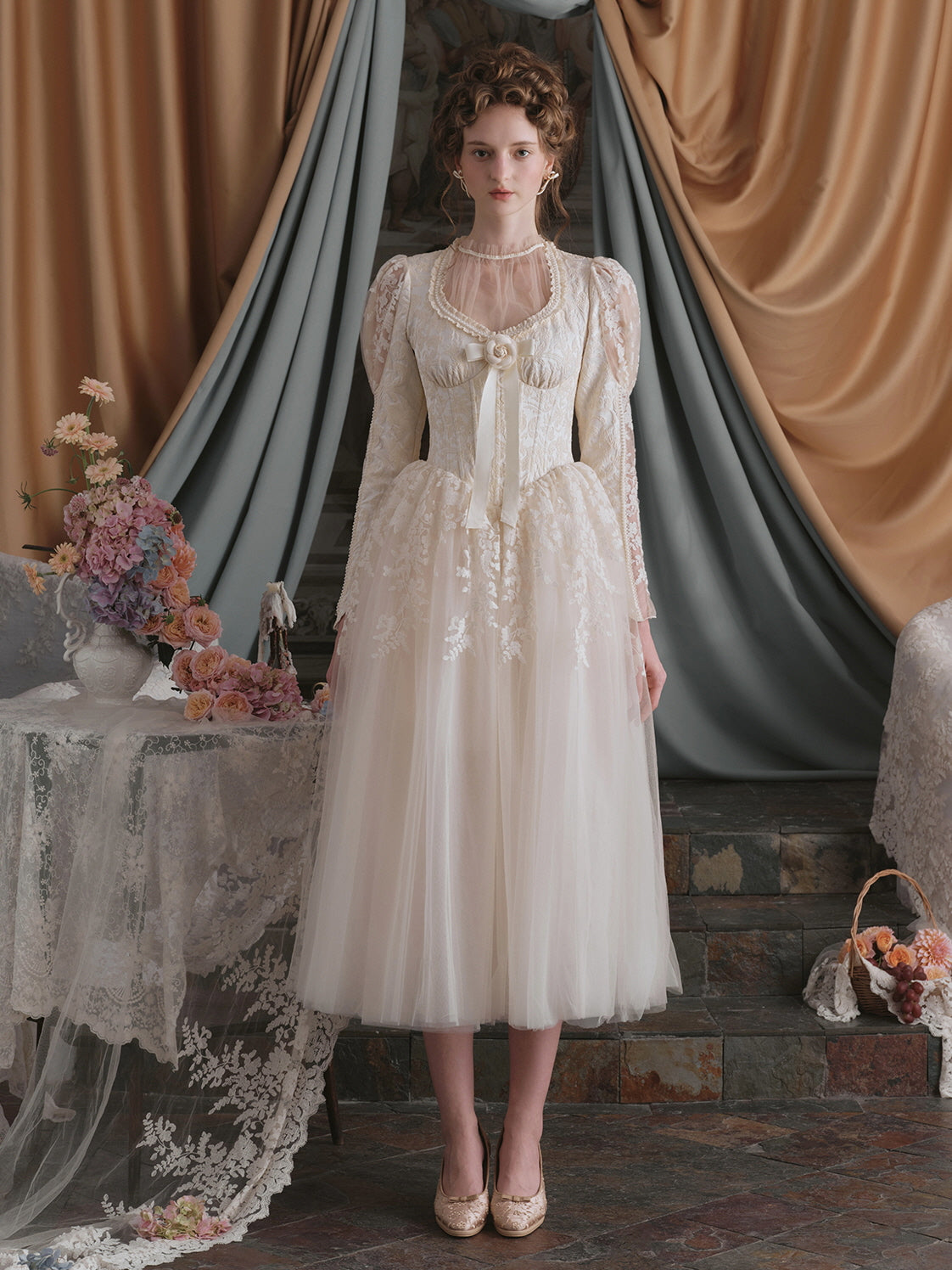 Royal Elegance Princess Lace Dress