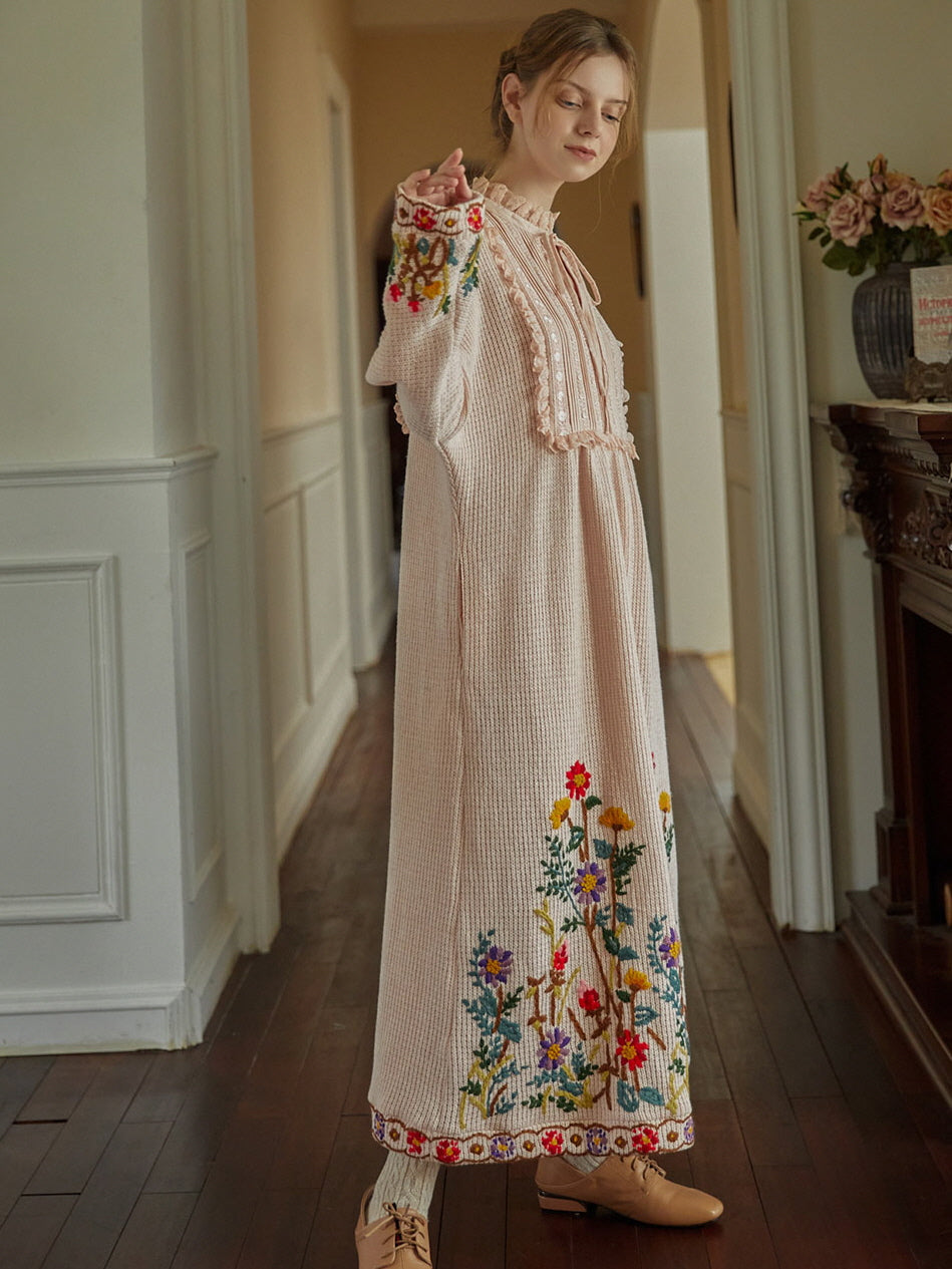 Floral Embroidered Vintage Cottage Dress