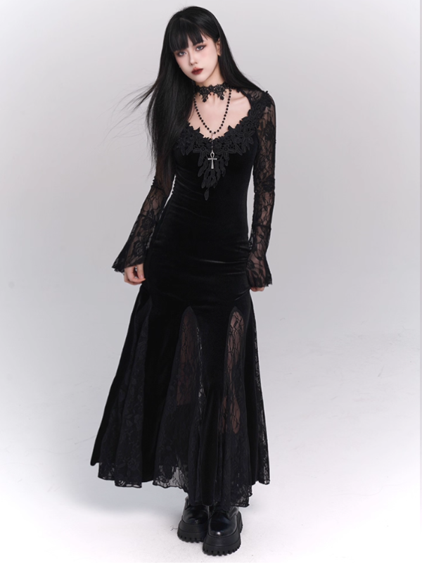 Nocturne Velvet & Lace Siren Gown