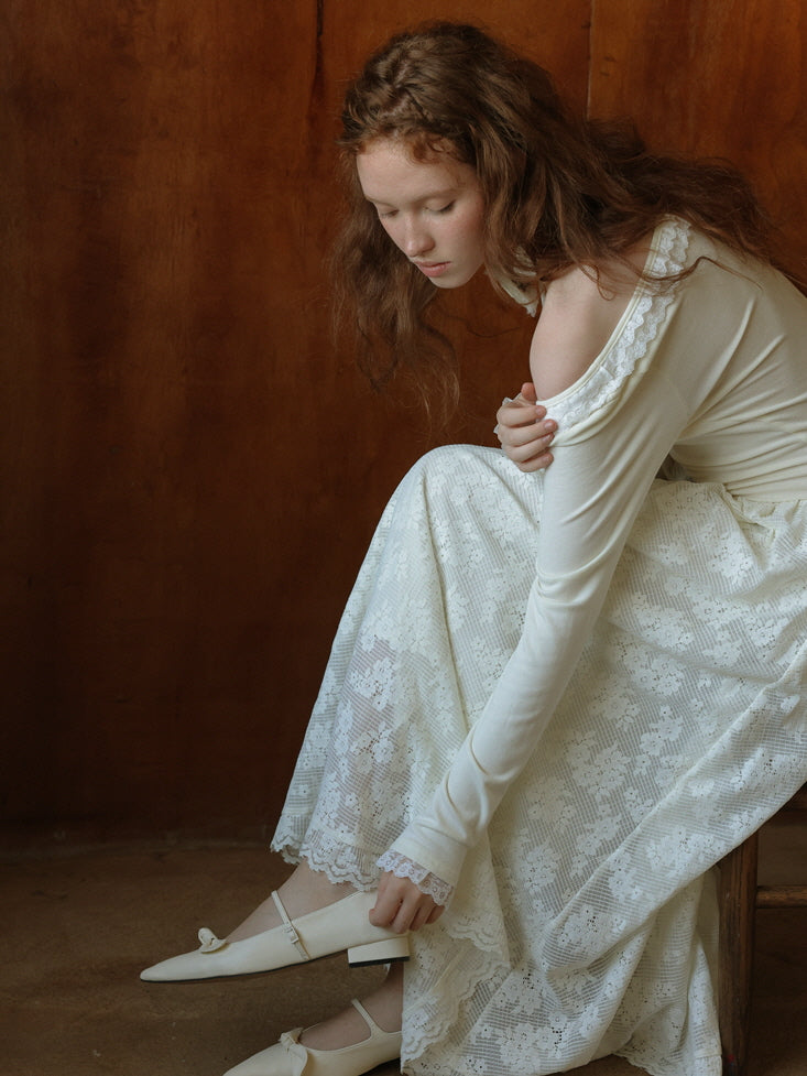 Dreamy White Lace Knit Dress