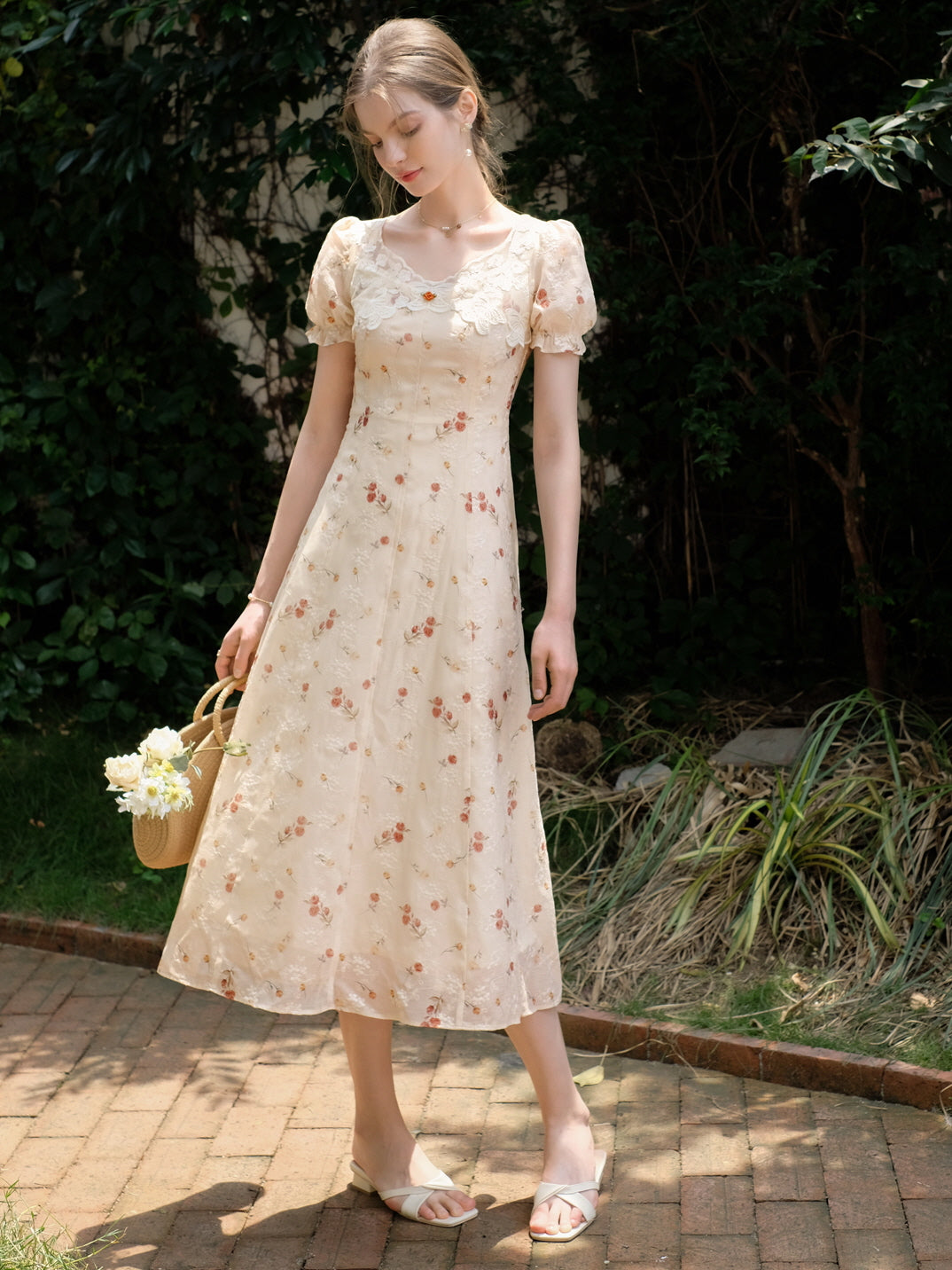 Ivory Rose Lace Summer Dress