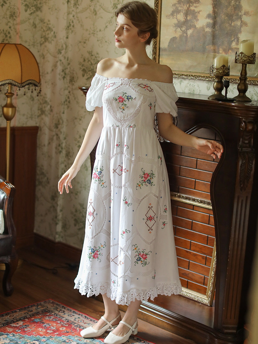 Emily's Vintage Floral Charm Dress