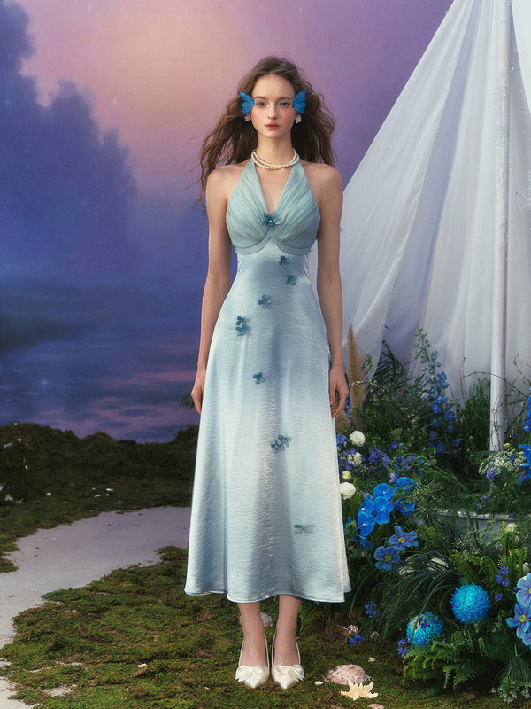 Butterfly Halter Neck Hollow Dress main image 0