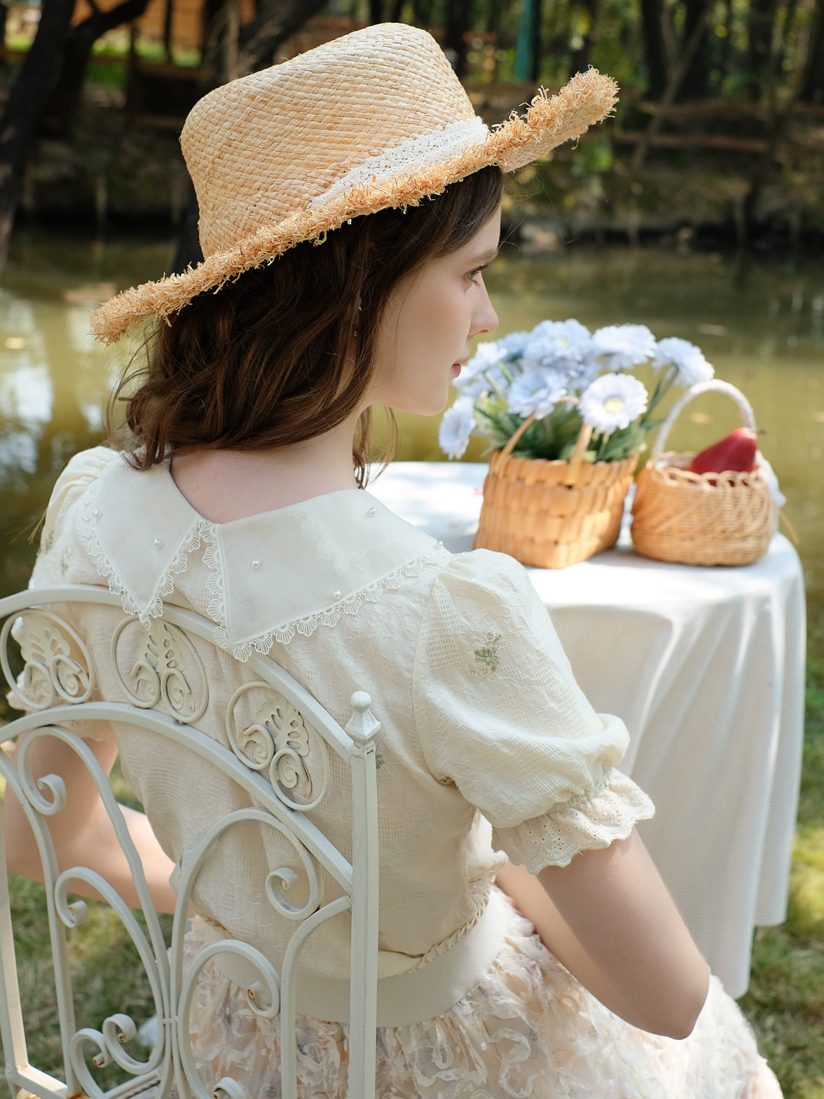 Clara's Cotton Embroidery Blouse