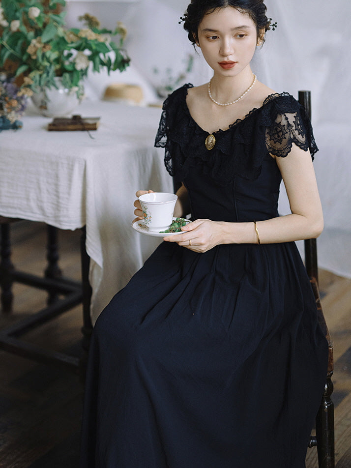 Audrey's Vintage Charm Black Dress