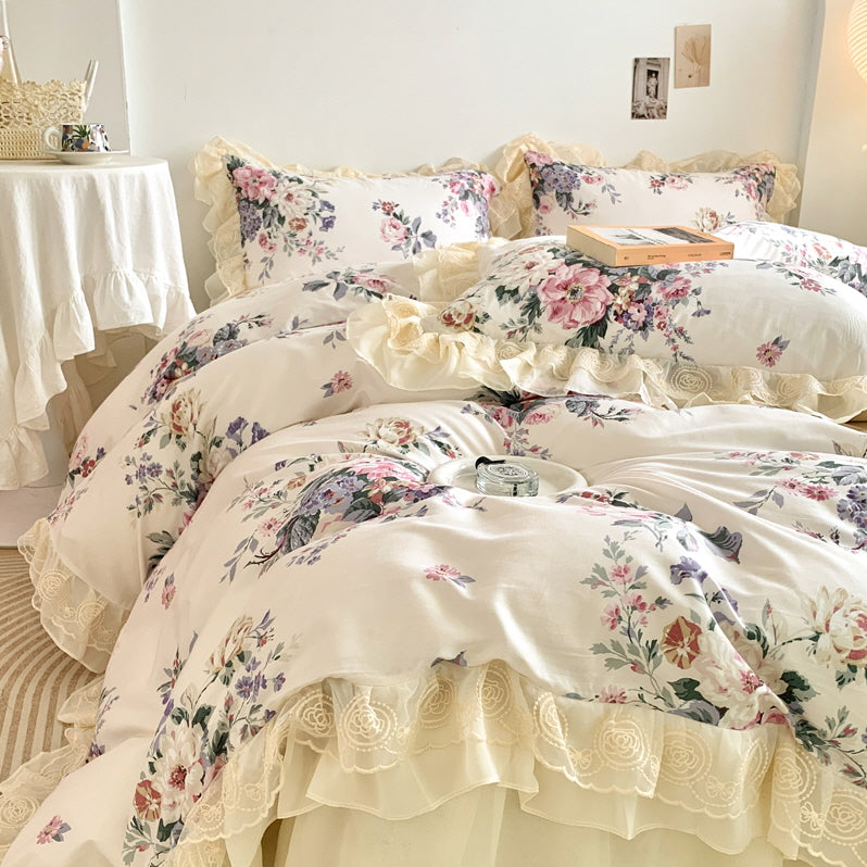 Romantic Pastoral Floral Cotton Bedding Set