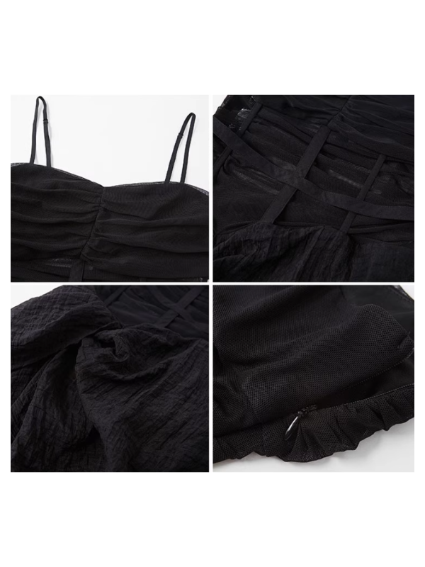 Midnight Siren Sheer Corset Drape Maxi Dress