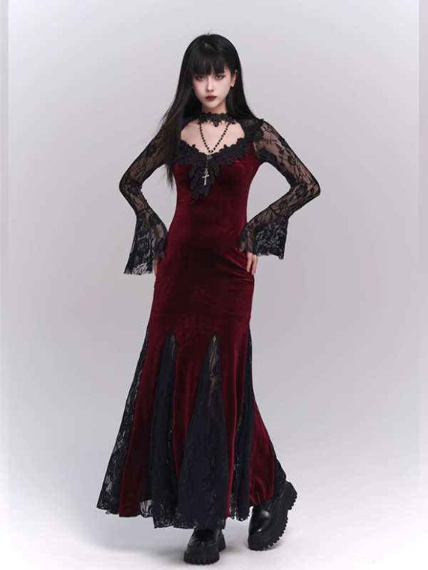 Nocturne Velvet & Lace Siren Gown